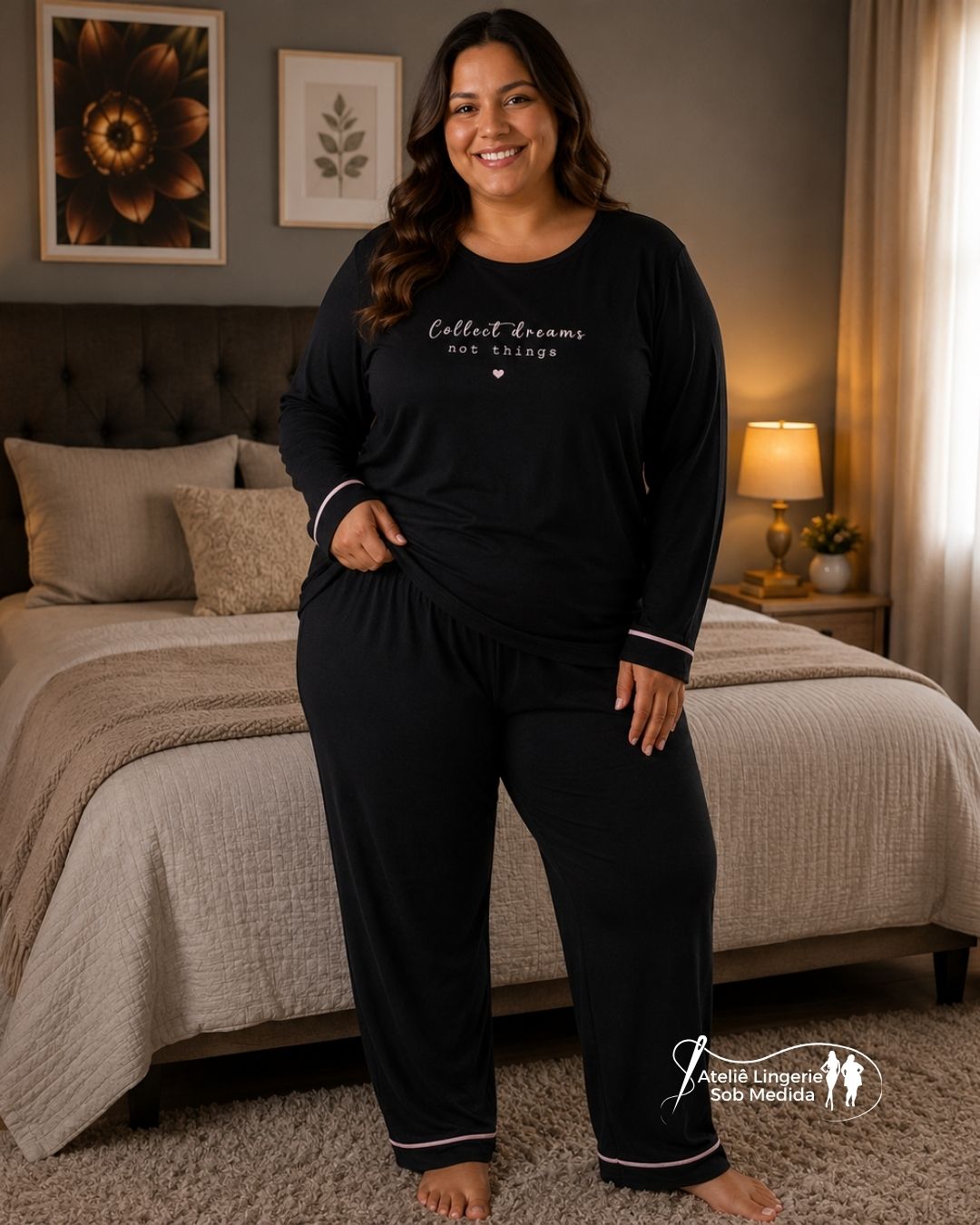 pijama de suede feminino plus size longo
